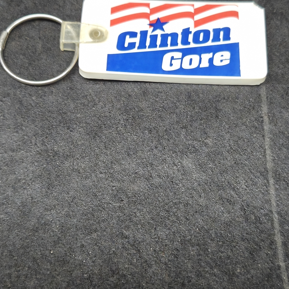 Vintage Clinton Gore Campaign Keychain Political Memorabilia 1990s Election